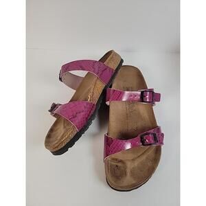 Birki's by Birkenstock Buckle Sandals Purple Snake size 38 US 7